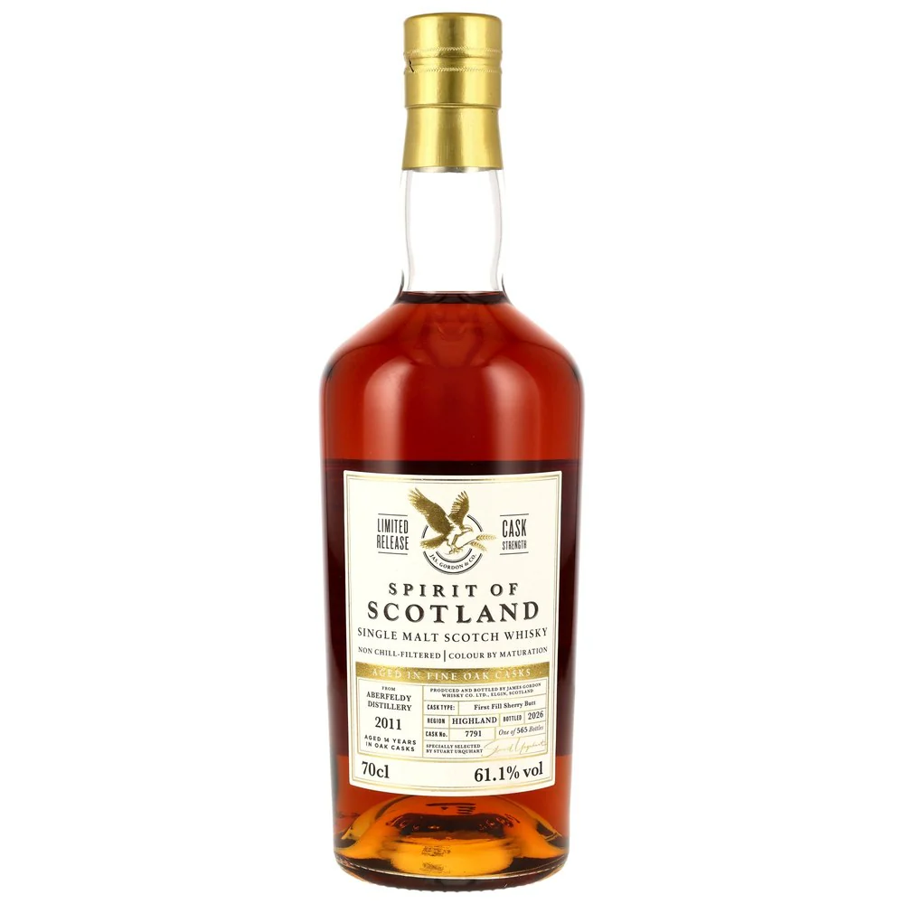 Aberfeldy 14 Jahre 2011/2026 - 1st Fill Sherry Butt #7791 G&M Spirit of Scotland 61,1% 0,7l