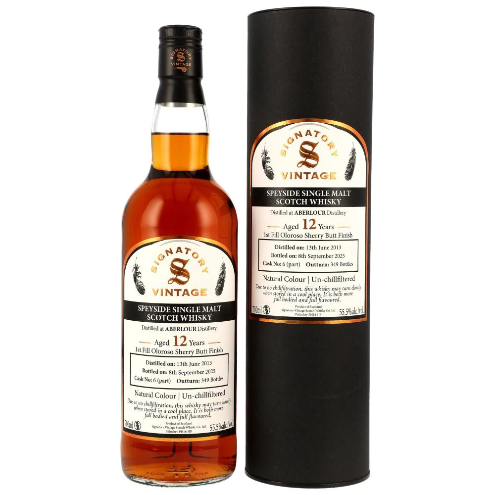 Aberlour 2013/2025 Signatory 12 Jahre 1st Fill Oloroso Sherry Cask Finish #6 55,5% 0,7l