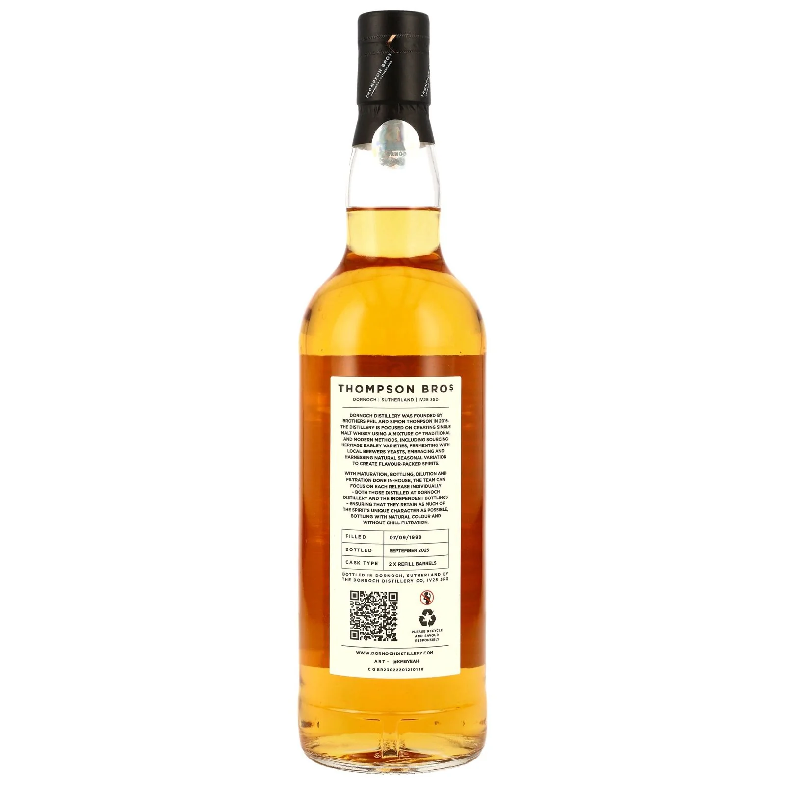 Aldunie 1998/2025 27 Jahre Thompson Bros. Blended Malt 52,5% 0,7l - Image 2