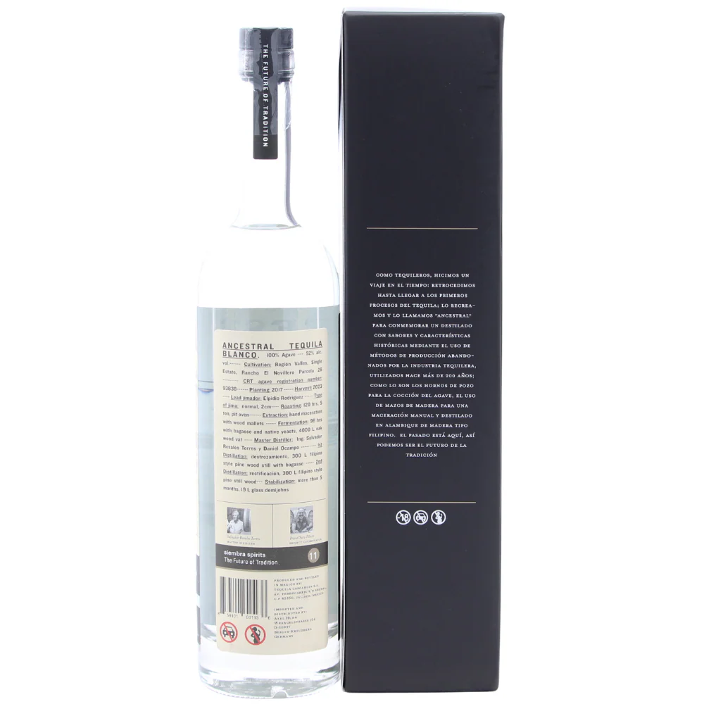 Ancestral Tequila Blanco Siembra Valles 52% 0,7l - Image 2