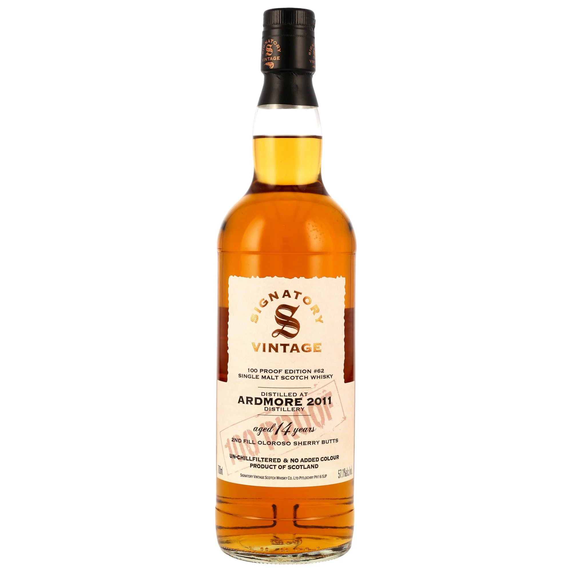 Ardmore 14 Jahre 2011/2025  Oloroso Sherry Butts SV 100 Proof Edition #62 57,1% 0,7l