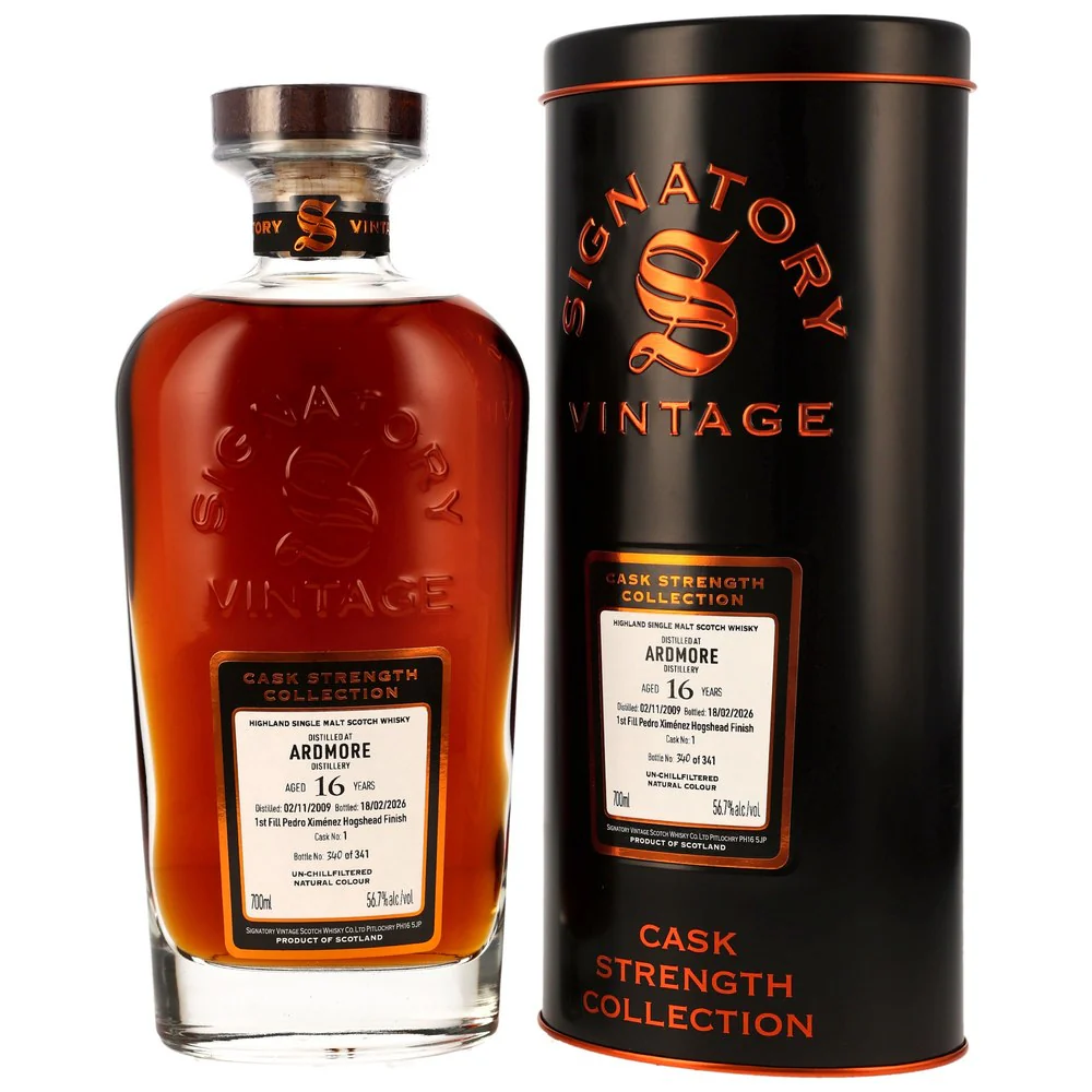 Ardmore 16 Jahre 2009/2026 1st Fill PX Sherry Cask Finish #1 Sig CS 56,7% 0,7l