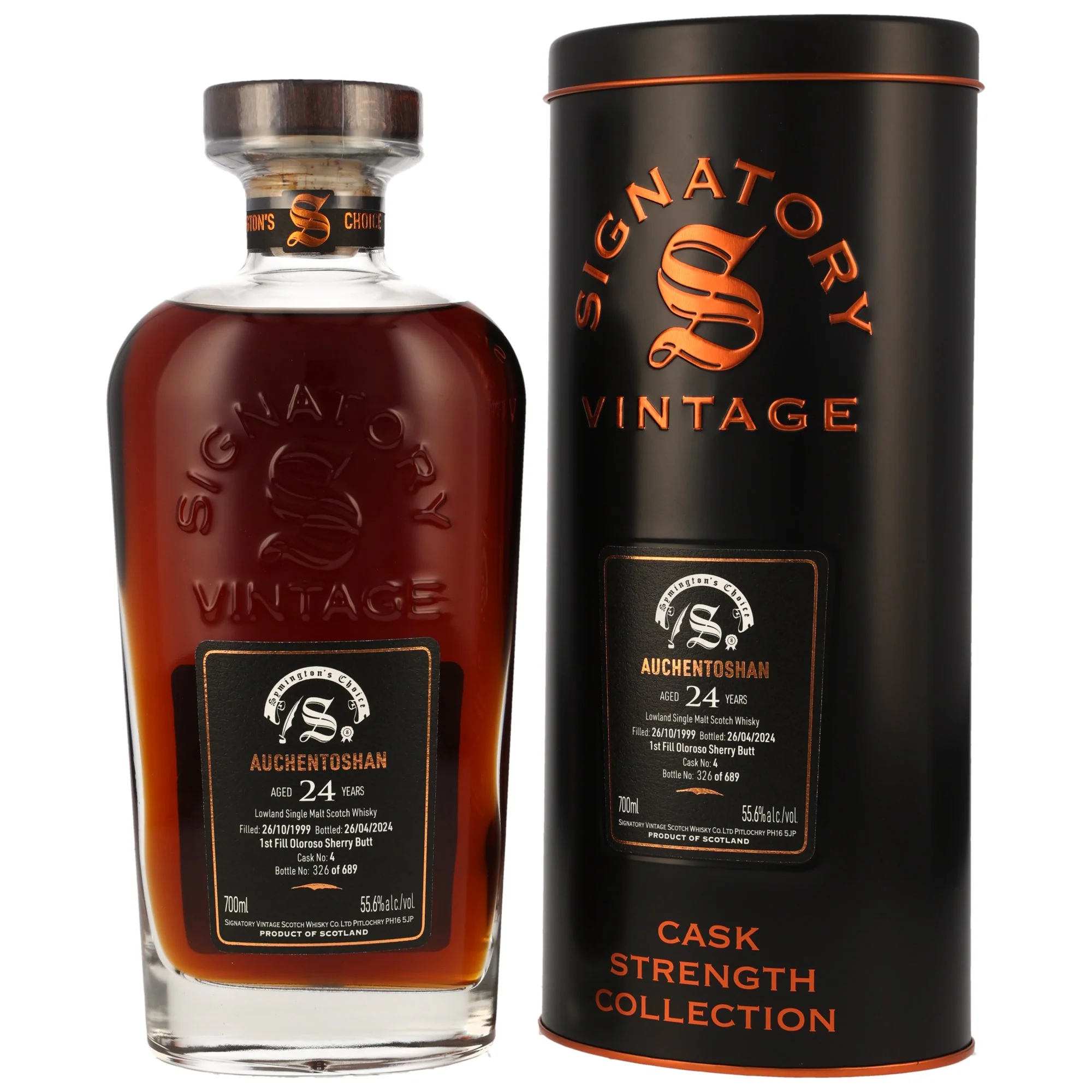 Auchentoshan 24 Jahre 1999/2024 SV Oloroso Sherry Butt #4 55,6% 0,7l