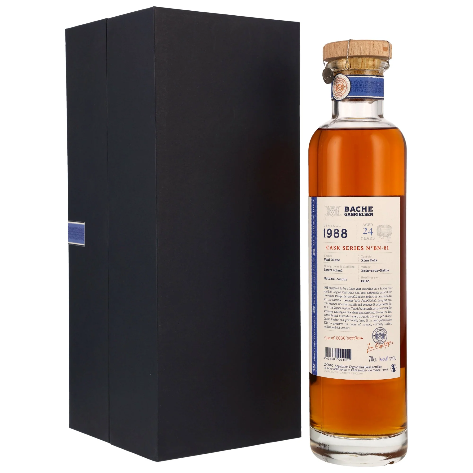 Bache-Gabrielsen Cognac FB Vintage 24 Jahre 1988/2013 in GP 40,8% 0,7l - Image 2