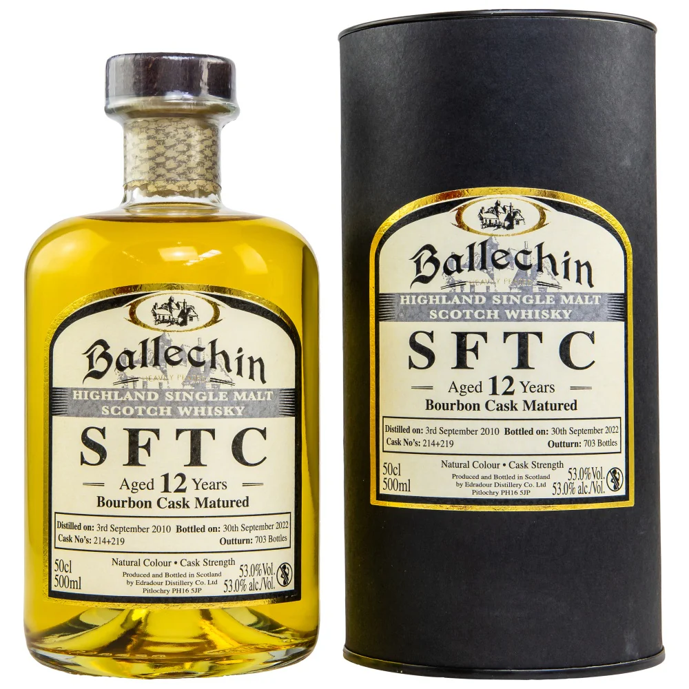 Ballechin 12 Jahre Straight from the Cask Bourbon #214+219 53% 0,5l