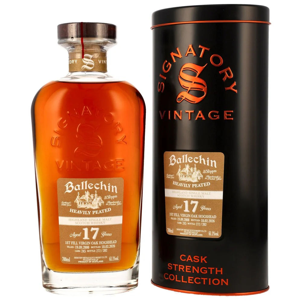 Ballechin 17 Jahre 2008/2026 - 1st Fill Virgin Oak Hogshead #245 Sig CS 61,1% 0,7l