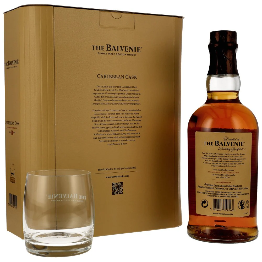 Balvenie 14 Jahre Caribbean Cask Geschenkset 43% 0,7l + Tumbler - Image 2