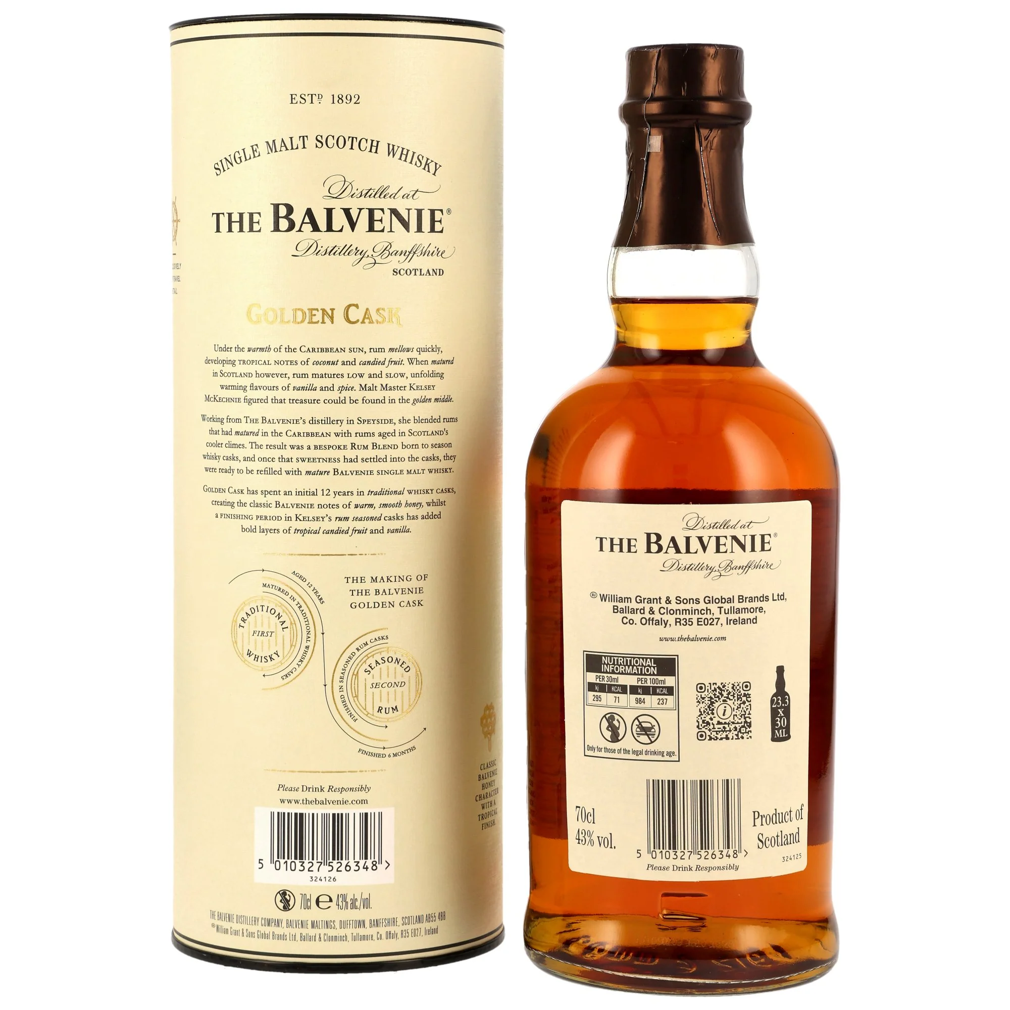 Balvenie 12 Jahre Golden Cask Rum Finish 0,7l 43% - Image 2