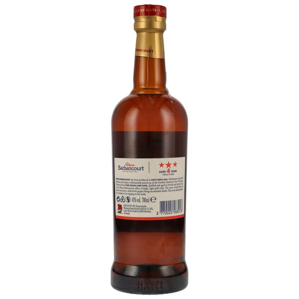 Barbancourt 4 Jahre Haiti Rhum 43% 0,7l - Image 2