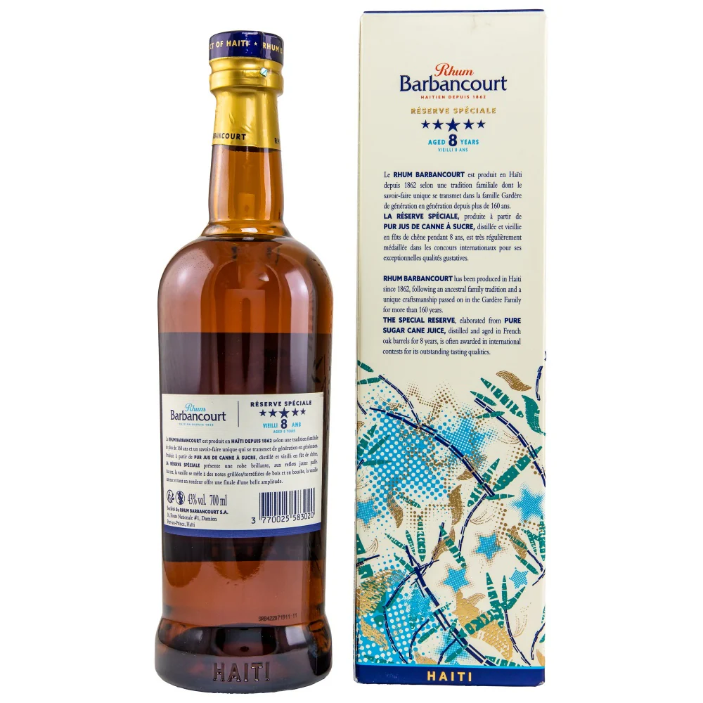 Barbancourt 8 Jahre Reserve Speciale Haiti Rhum 43% 0,7l - Image 2