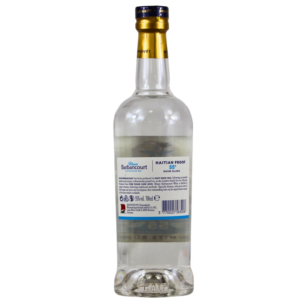 Barbancourt Haitian Proof White Rum 55% 0,7l - Image 2