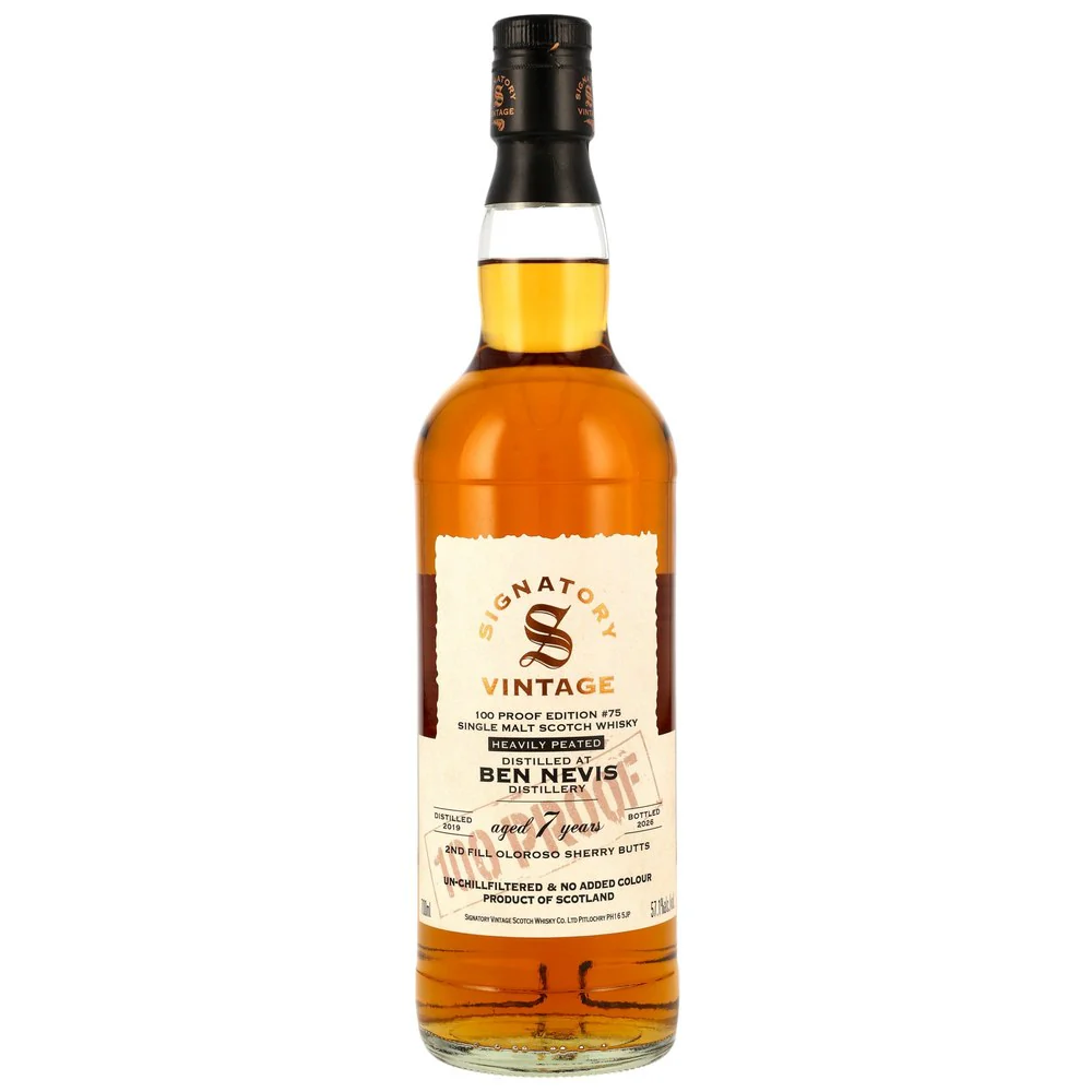 Ben Nevis 7 Jahre 2019/2026 - 2nd Fill Oloroso Sherry Butts - Signatory 100 PROOF Edition #75 57,1% 0,7l