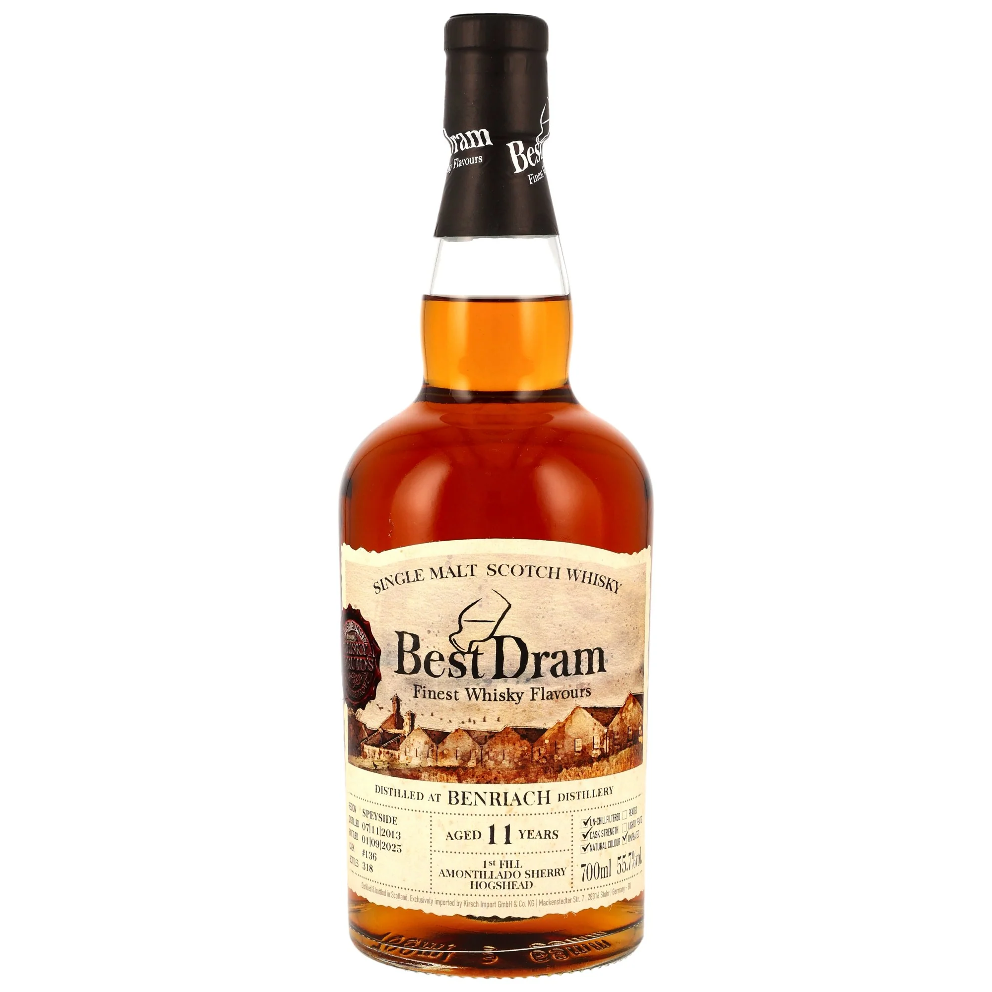 Benriach 11 Jahre 2013/2025 1st Fill Amontiilado Hogshead #136 Best Dram 55,7% 0,7l