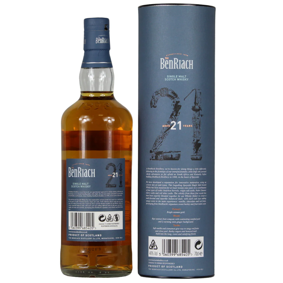Benriach 21 Jahre Four Cask Matured (Bottled 2019) 46% 0,7l - Image 2