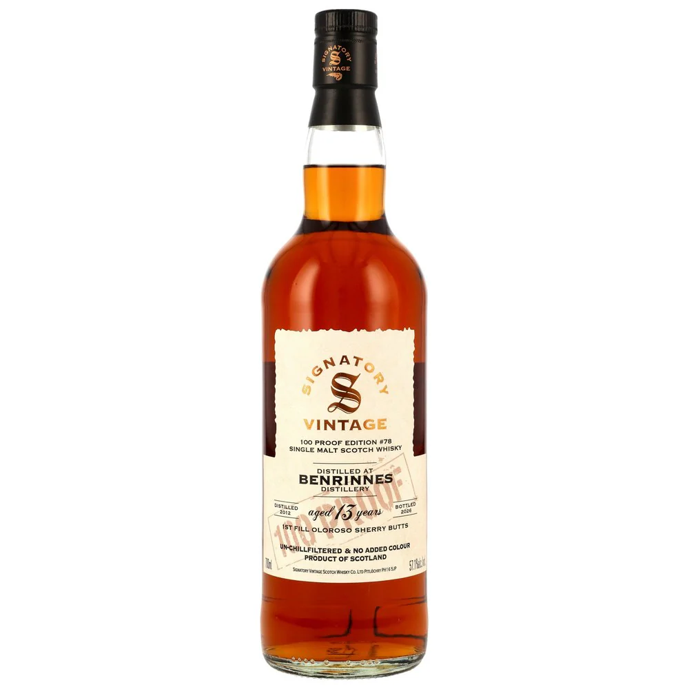 Benrinnes 13 Jahre 2012/2026 - 1st Fill Oloroso Sherry Butts - Signatory 100 PROOF Edition #78 57,1% 0,7l