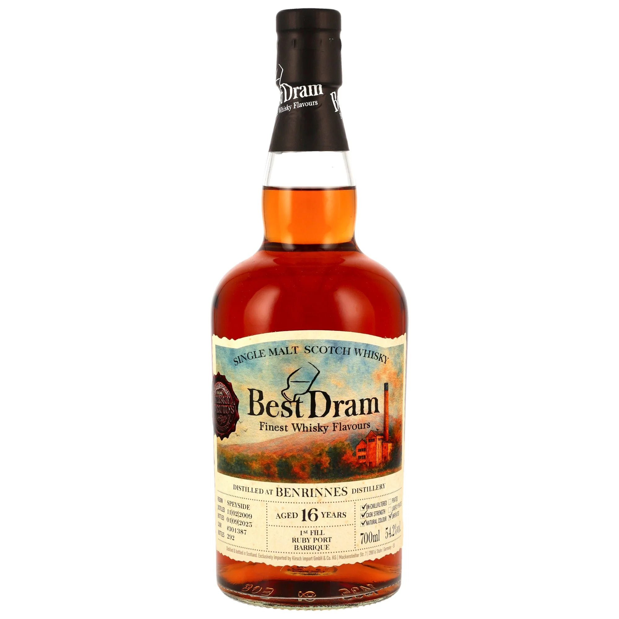 Benrinnes 16 Jahre 2009/2025 1st Fill Ruby Port Barrique #301387 Best Dram 54,2% 0,7l