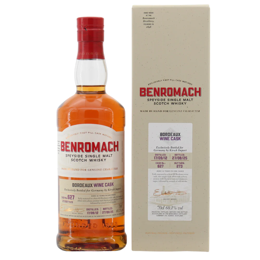 Benromach 12 Jahre 2012/2025 1st Fill Bordeaux Wine Cask #627 60,1% 0,7l
