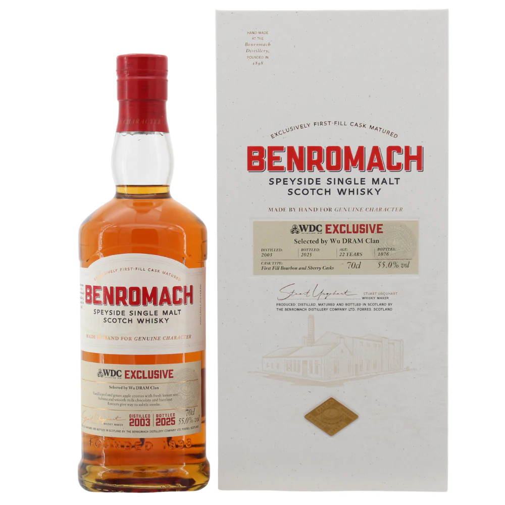 Benromach 22 Jahre 2003/2025 1st Fill Bourbon & Sherry Casks Wu Dram Clan 55% 0,7l