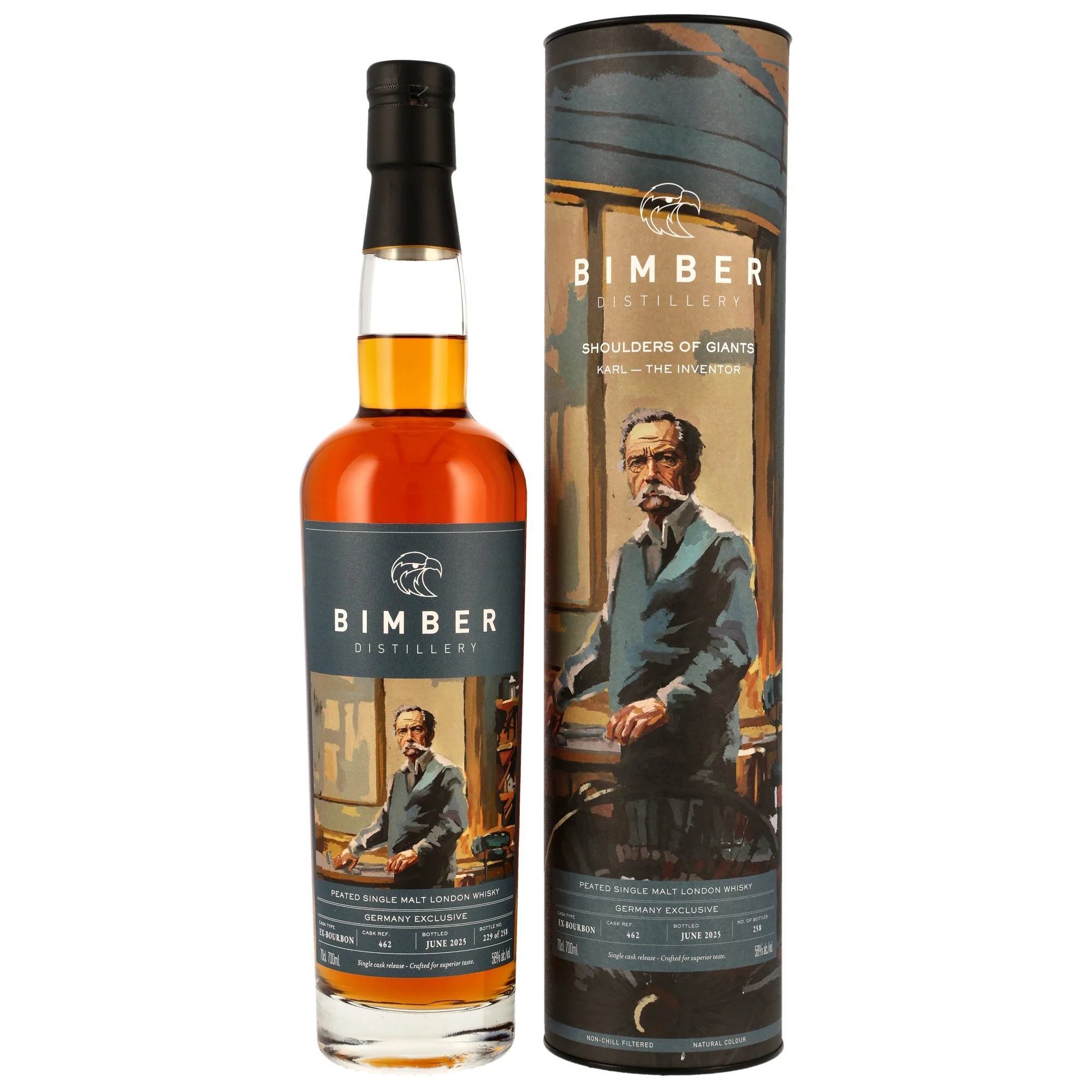 Bimber Shoulders of Giants 2025 Karl Bourbon Cask Peated #462 58% 0,7l