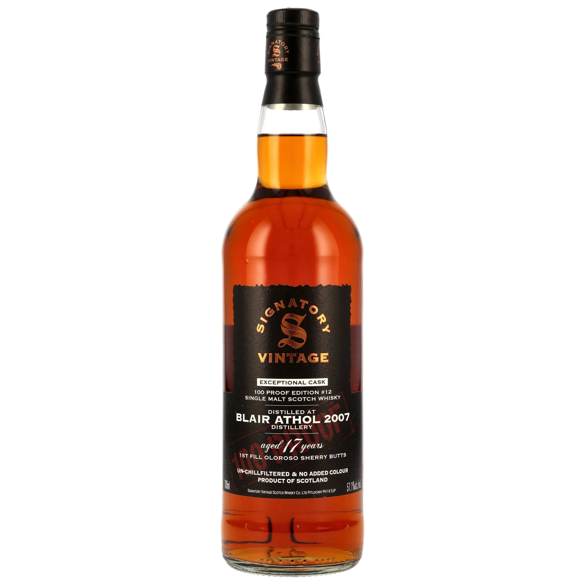 Blair Athol 17 Jahre 2007/2025  SV 1st Fill Oloroso Sherry 100 Proof Edition #12 57,1% 0,7l