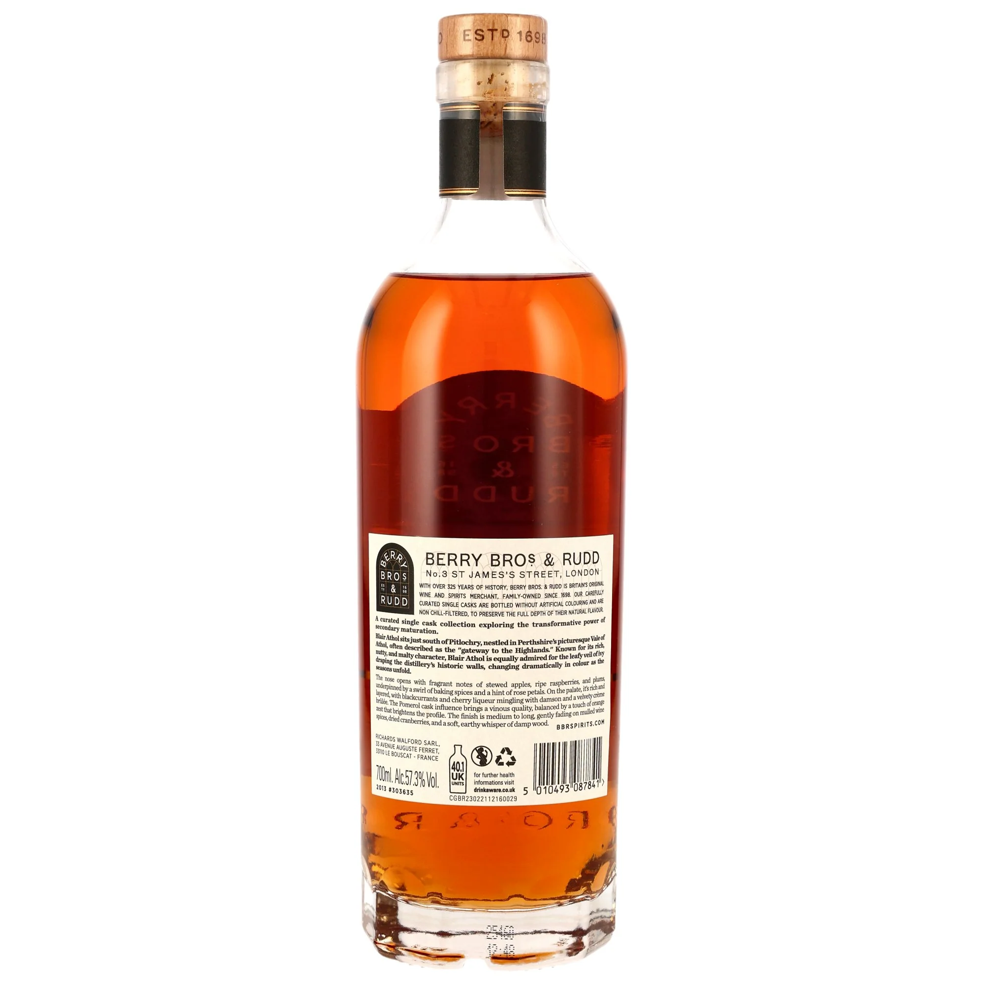 Blair Athol 2013/2025 12 Jahre Berry Bros & Rudd Pomerol Finish #303635 57,3% 0,7l - Image 2