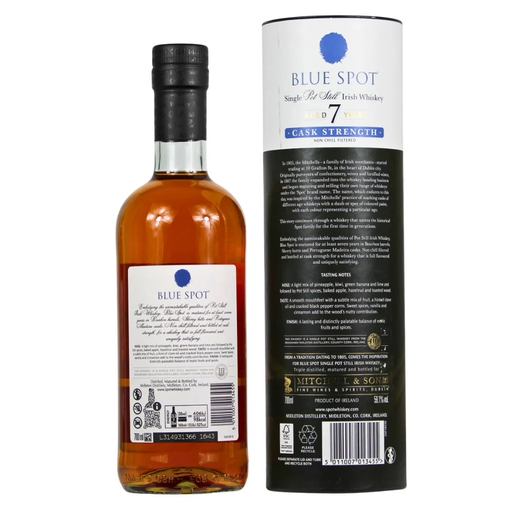 Blue Spot 7 Jahre Cask Strength Pot Still Whiskey 59,1% 0,7l - Image 2