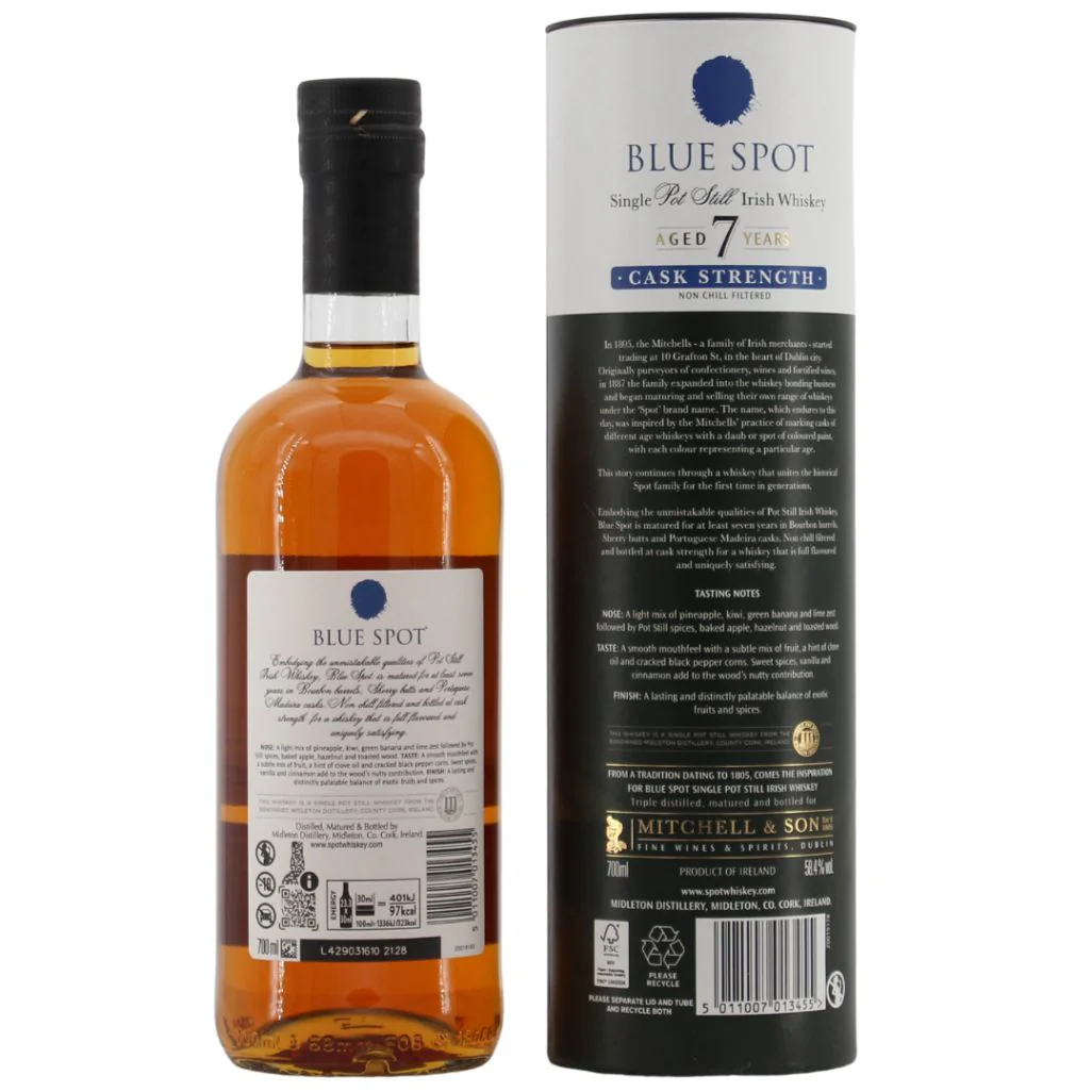 Blue Spot 7 Jahre Cask Strength Pot Still Whiskey 58,4% 0,7l - Image 2