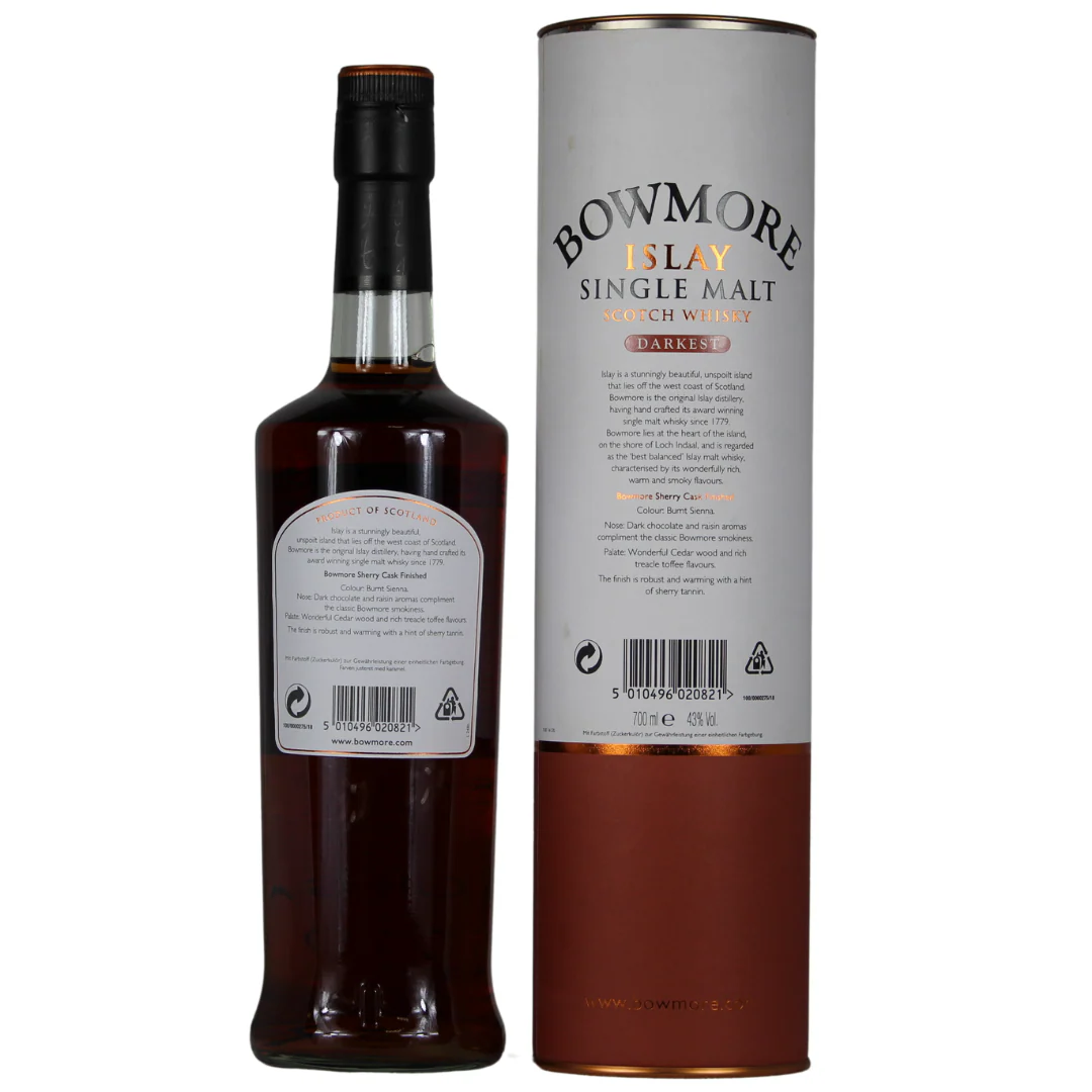 Bowmore 15 Darkest (alte Abfüllung in Tube) 43% 0,7l - Image 2
