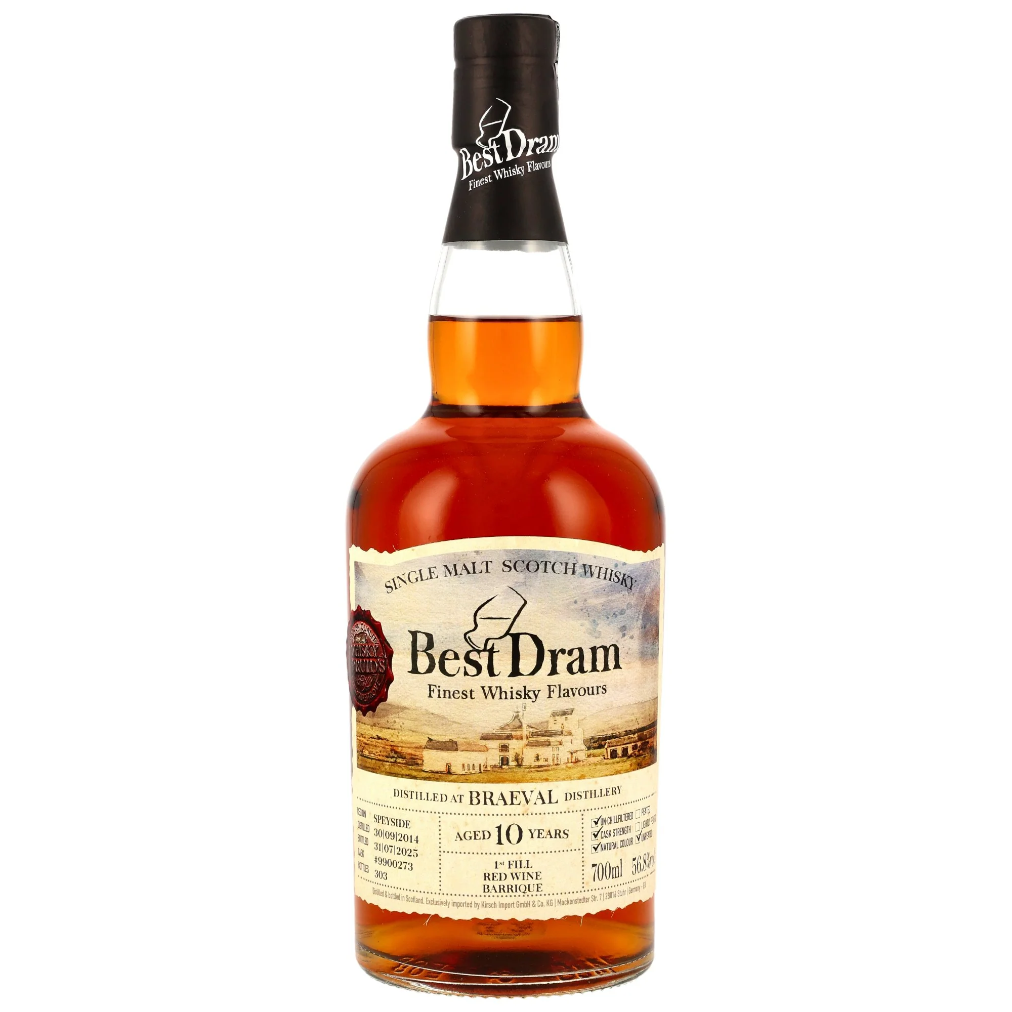 Braeval 10 Jahre 2014/2025 1st Fill Red Wine Barrique #9900273 Best Dram 56,8% 0,7l