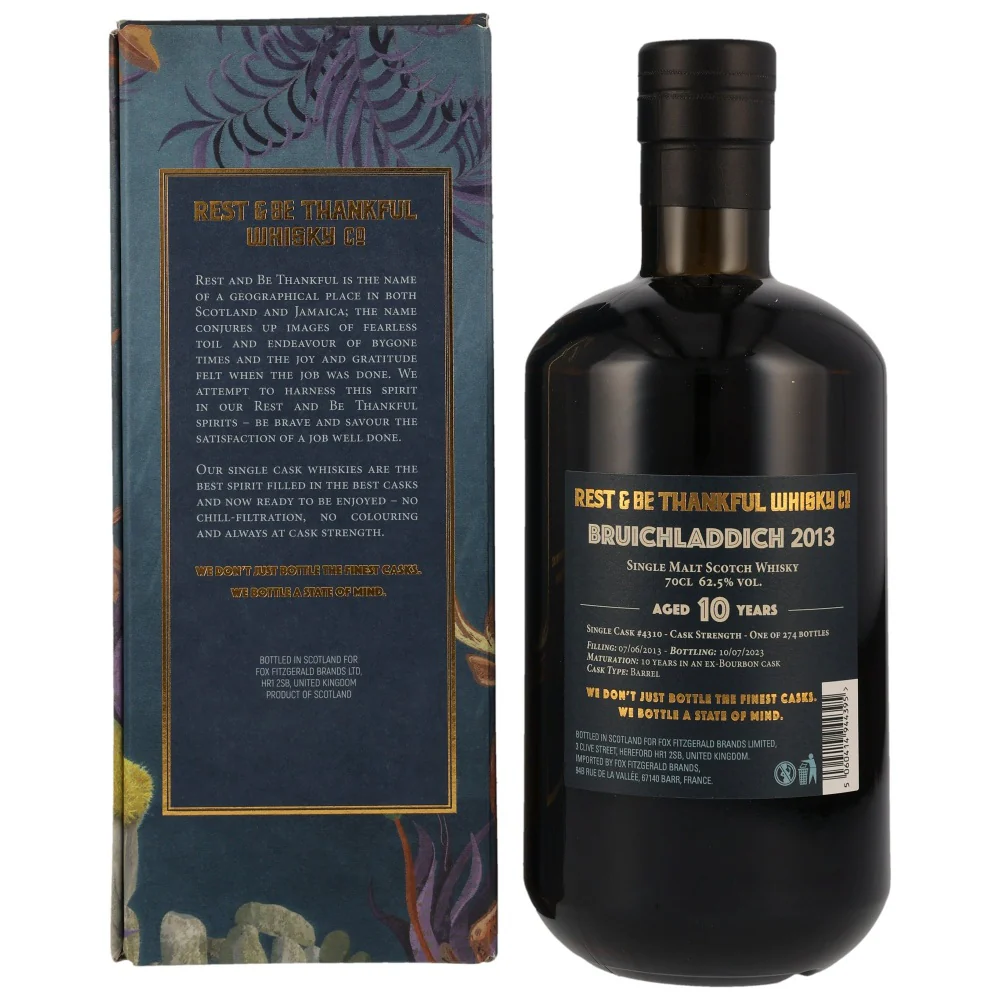 Bruichladdich 10 Jahre 2013/2023 Rest & Be Thankful Single Cask #4310 62,5% 0,7l - Image 2