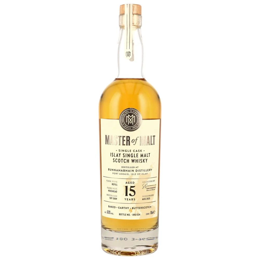 Bunnahabhain 15 Jahre 2009/2025 Refill Hogshead Master of Malt 50,9% 0,7l