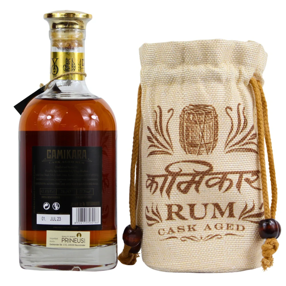 Camikara 8 Jahre Indian Pure Cane Juice Rum 42,8% 0,7l - Image 2