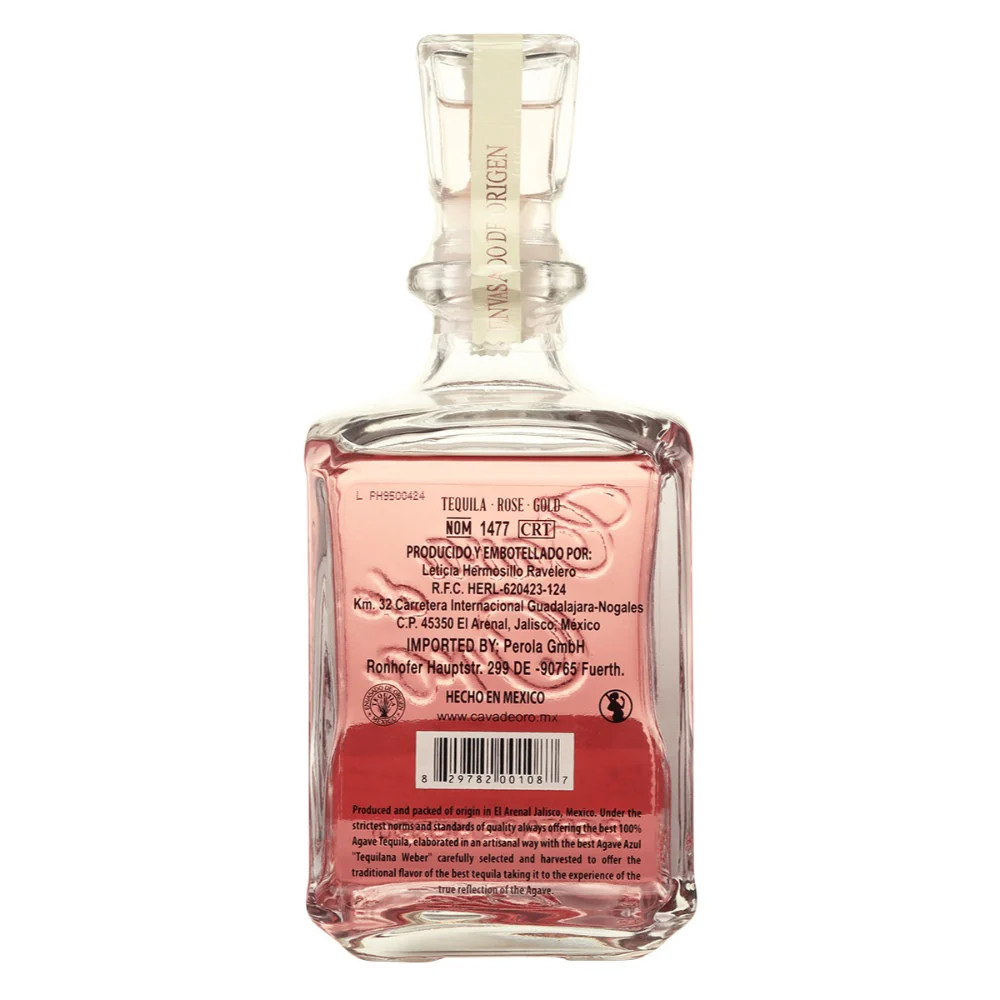 Cava de Oro Tequila Rose Gold 100% De Agave 40% 0,7l - Image 2