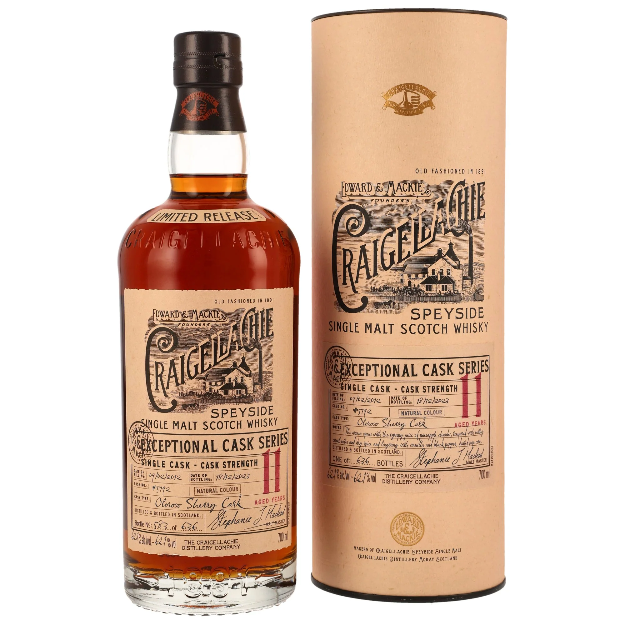 Craigellachie 11 Jahre 2012/2023 Oloroso Single Cask #5192 62,1% 0,7l