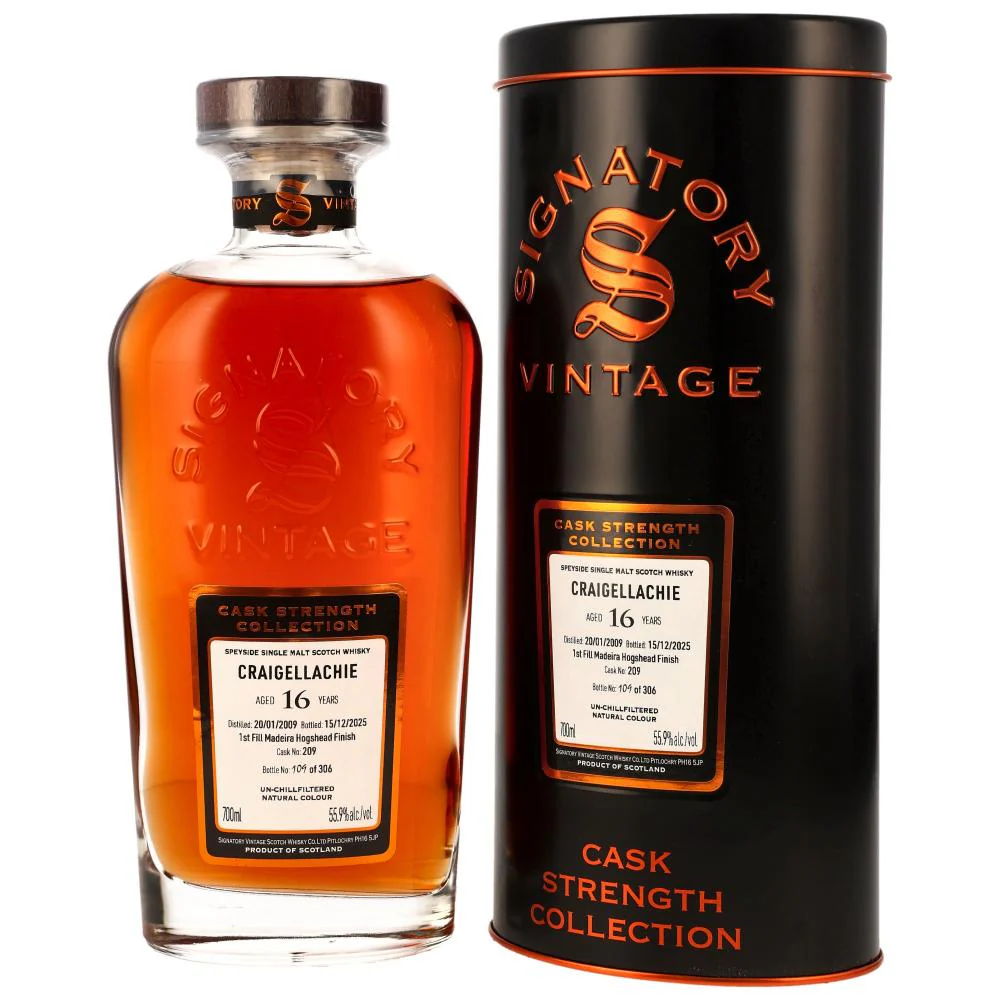 Craigellachie 16 Jahre 2009/2025 1st Fill Madeira Hogshead Cask No. 209 SV Cask Strength Collection 55,9% 0,7l