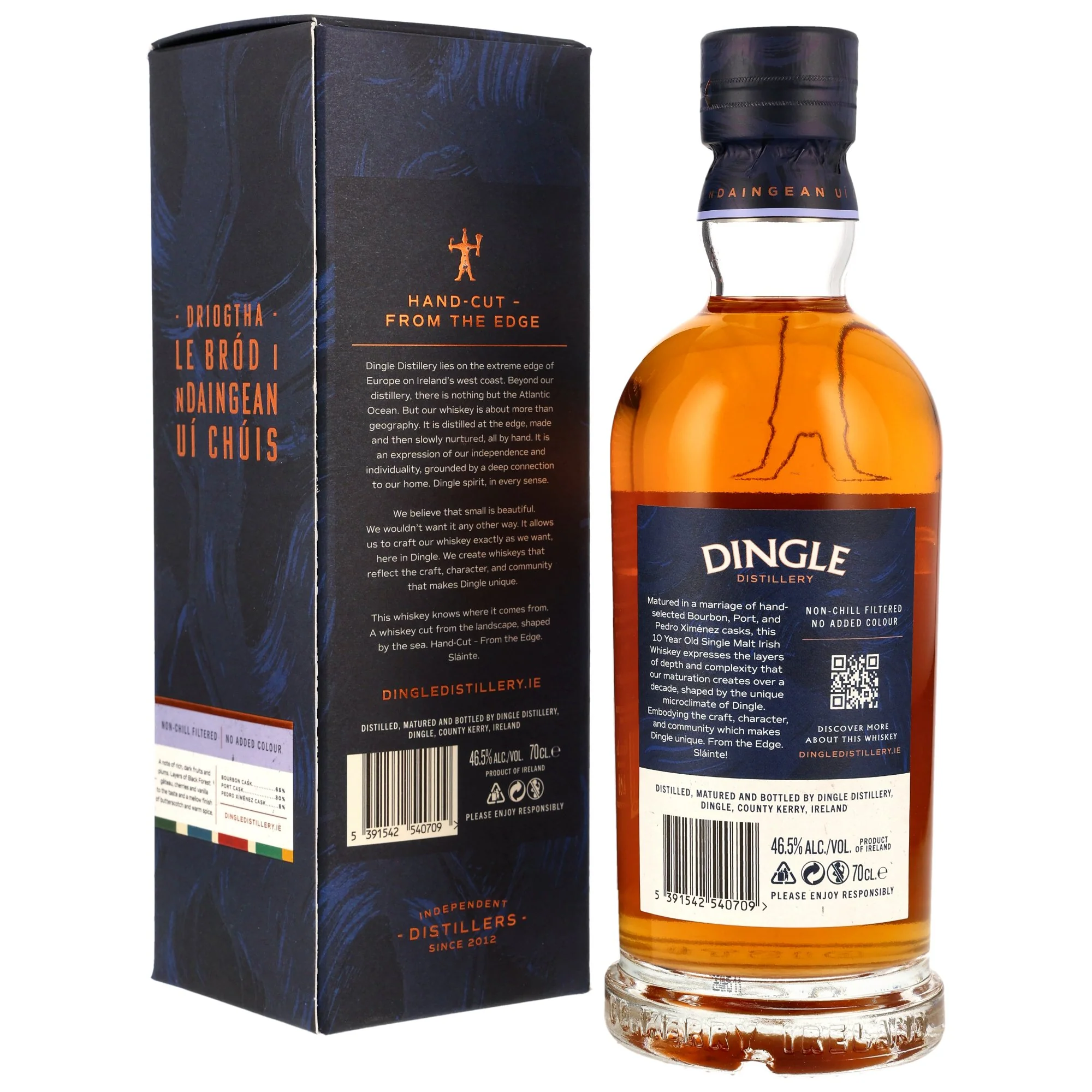 Dingle 10 Jahre Bourbon, Port & PX Sherry Cask 46,5% 0,7l - Image 2