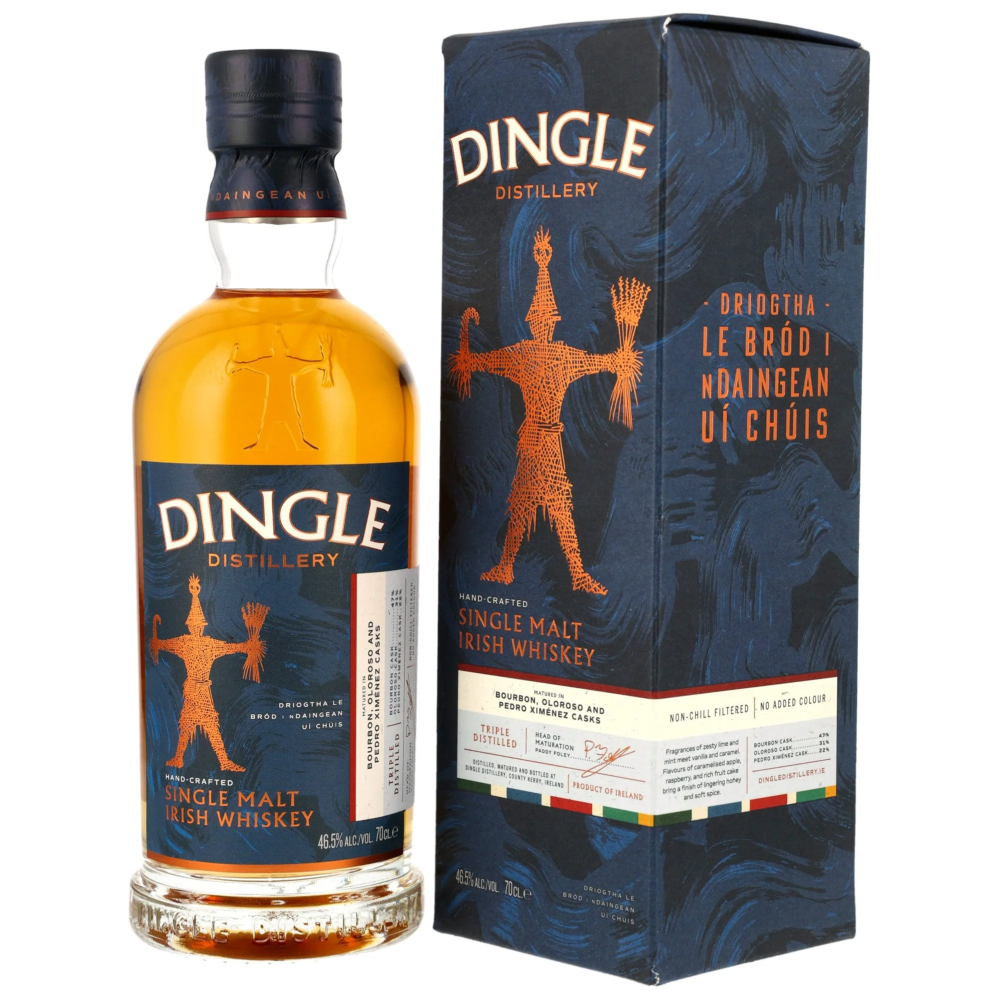 Dingle Irish Single Malt Bourbon, Oloroso & PX Sherry Cask 46,5% 0,7l