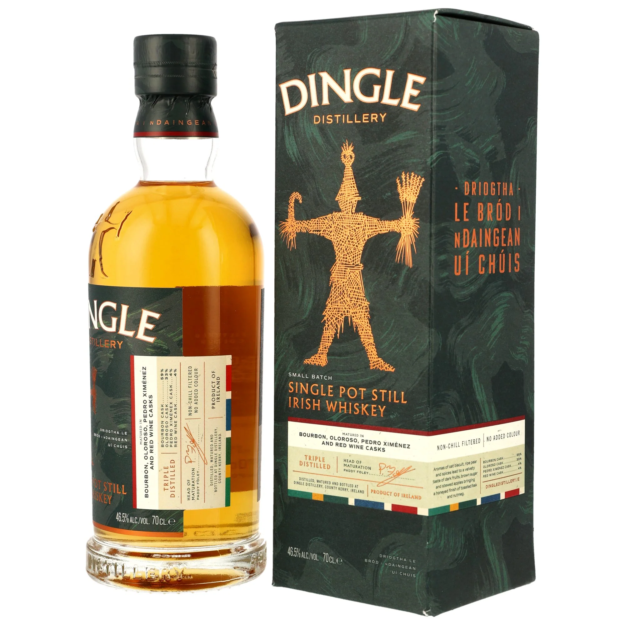 Dingle Single Pot Still Bourbon, Oloroso, PX Sherry & Red Wine Casks 46,5% 0,7l - Image 2