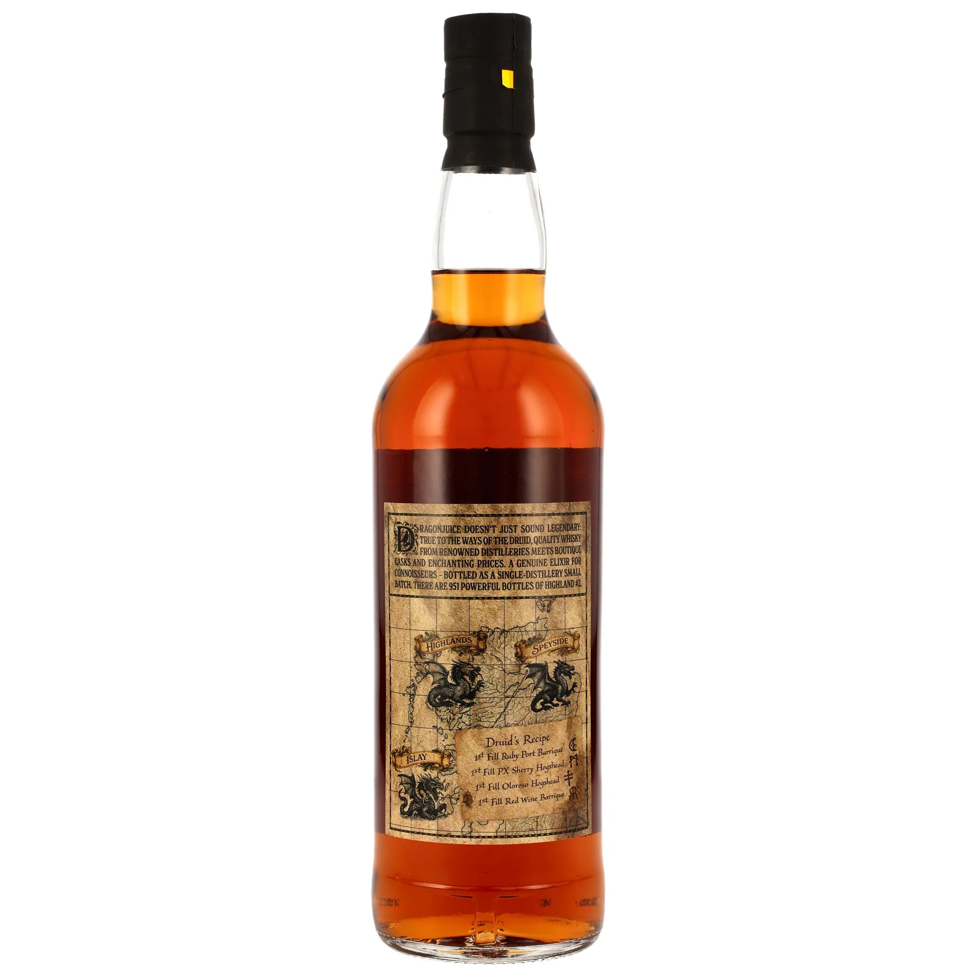Dragonjuice Highlands Peated 10 Jahre Batch #2 Whisky Druid 50,2% 0,7l - Image 2
