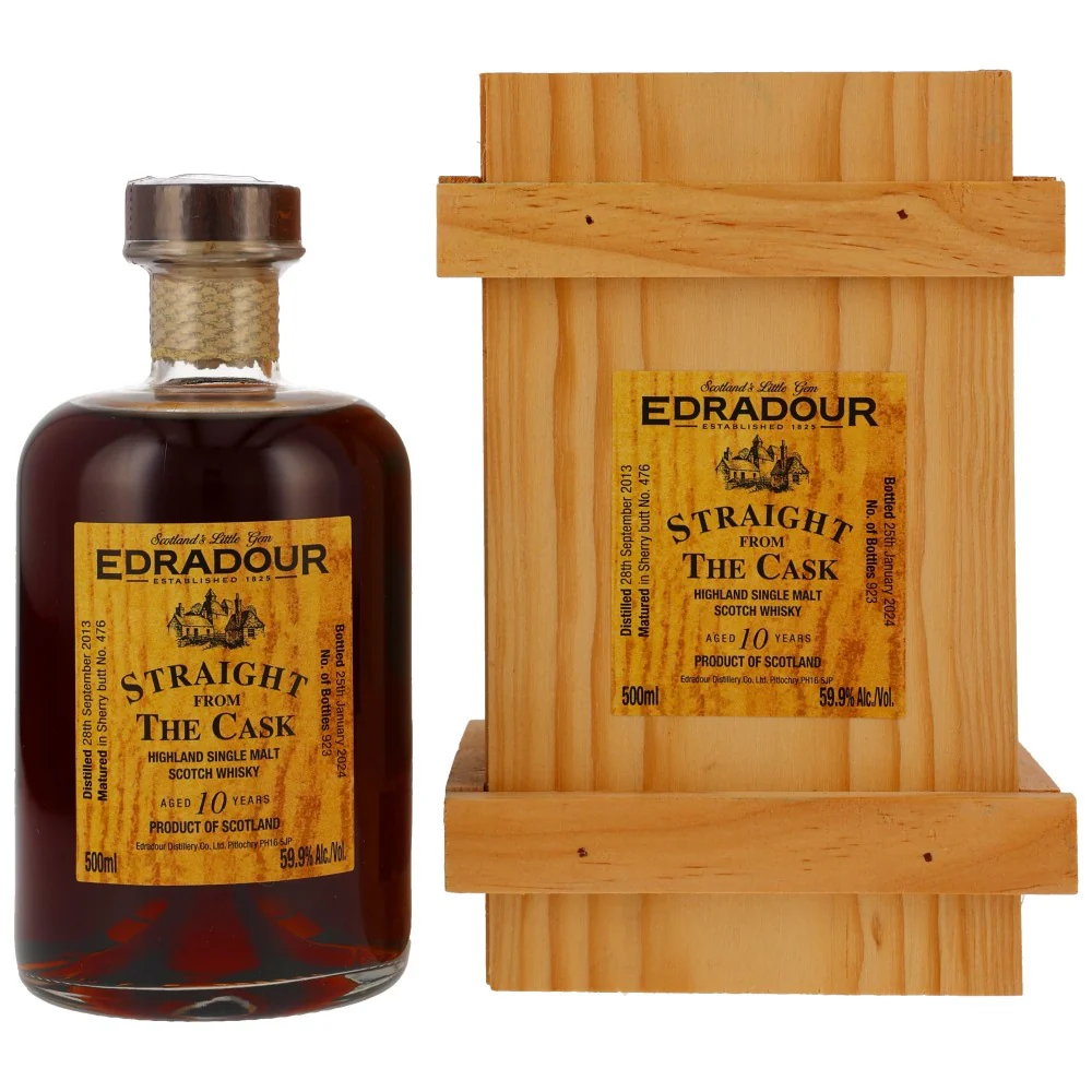 Edradour 10 Jahre SFTC 2013/2024 Sherry Cask #476 59,9% 0,5l in Holzbox