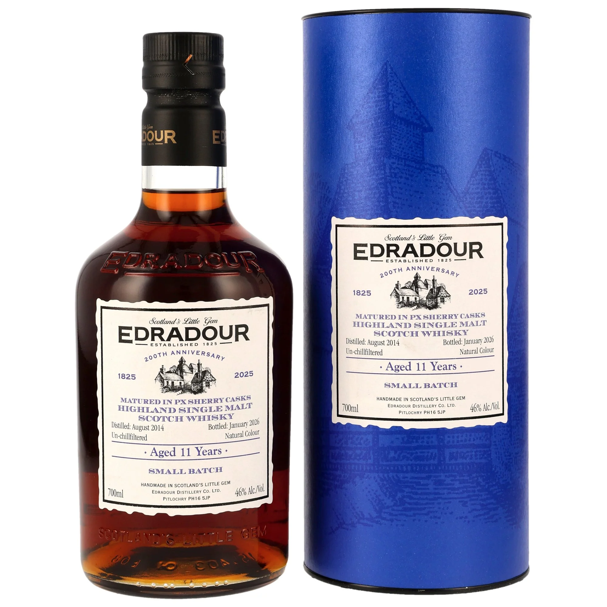 Edradour 11 Jahre 2014/2026 1st Fill PX Sherry Casks 200th Anniversary 46% 0,7l