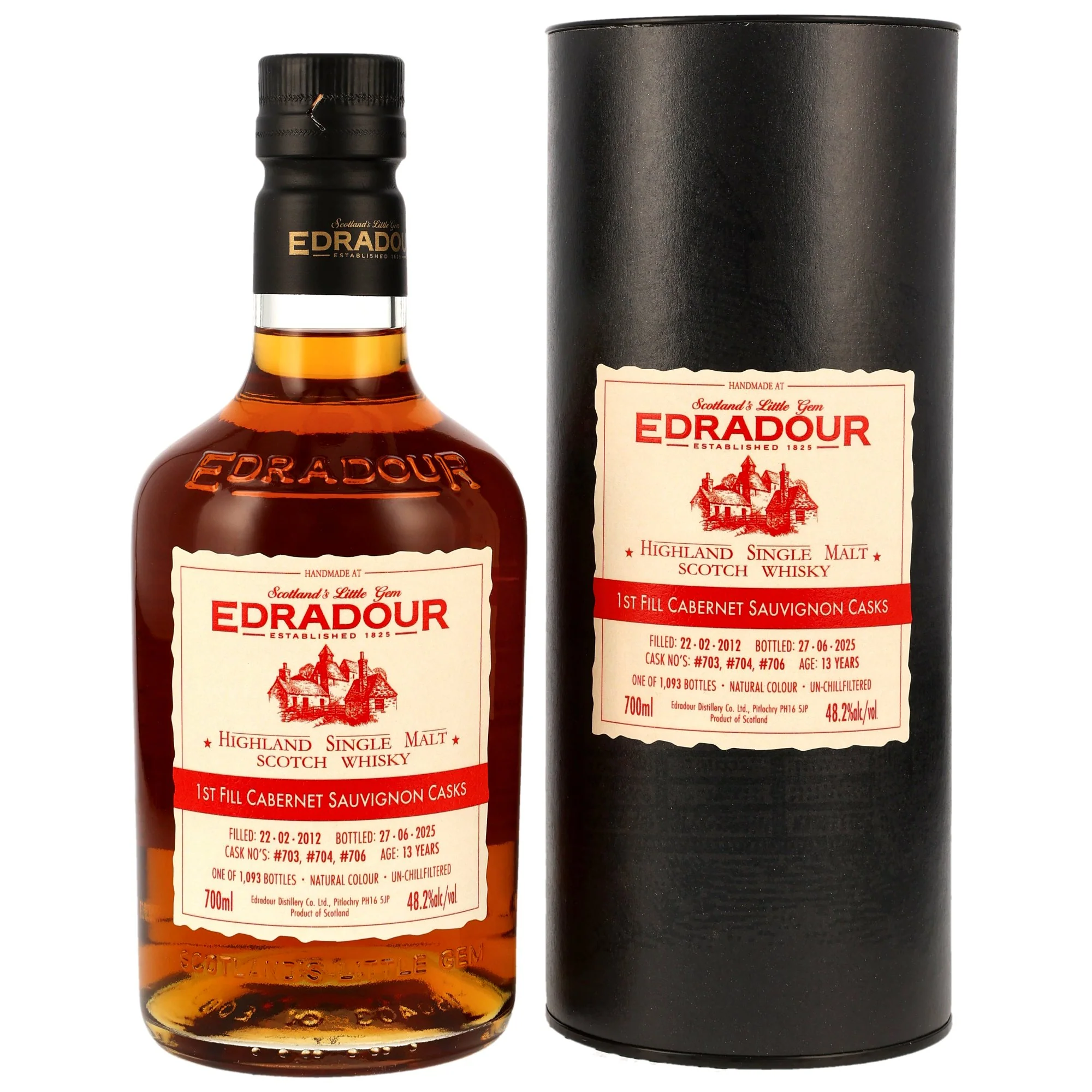 Edradour 13 Jahre 2012/2025 1st Fill Cabernet Sauvignon Casks 48,2% 0,7l