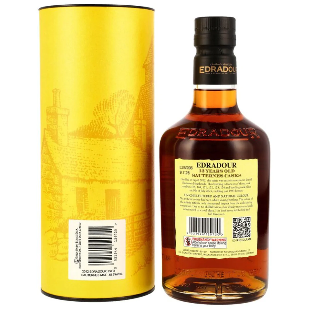 Edradour 2012/2025 13 Jahre 1st Fill Sauternes Hogsheads #168, 169, 171, 172, 173, 174 Small Batch 48,2% 0,7l - Image 2