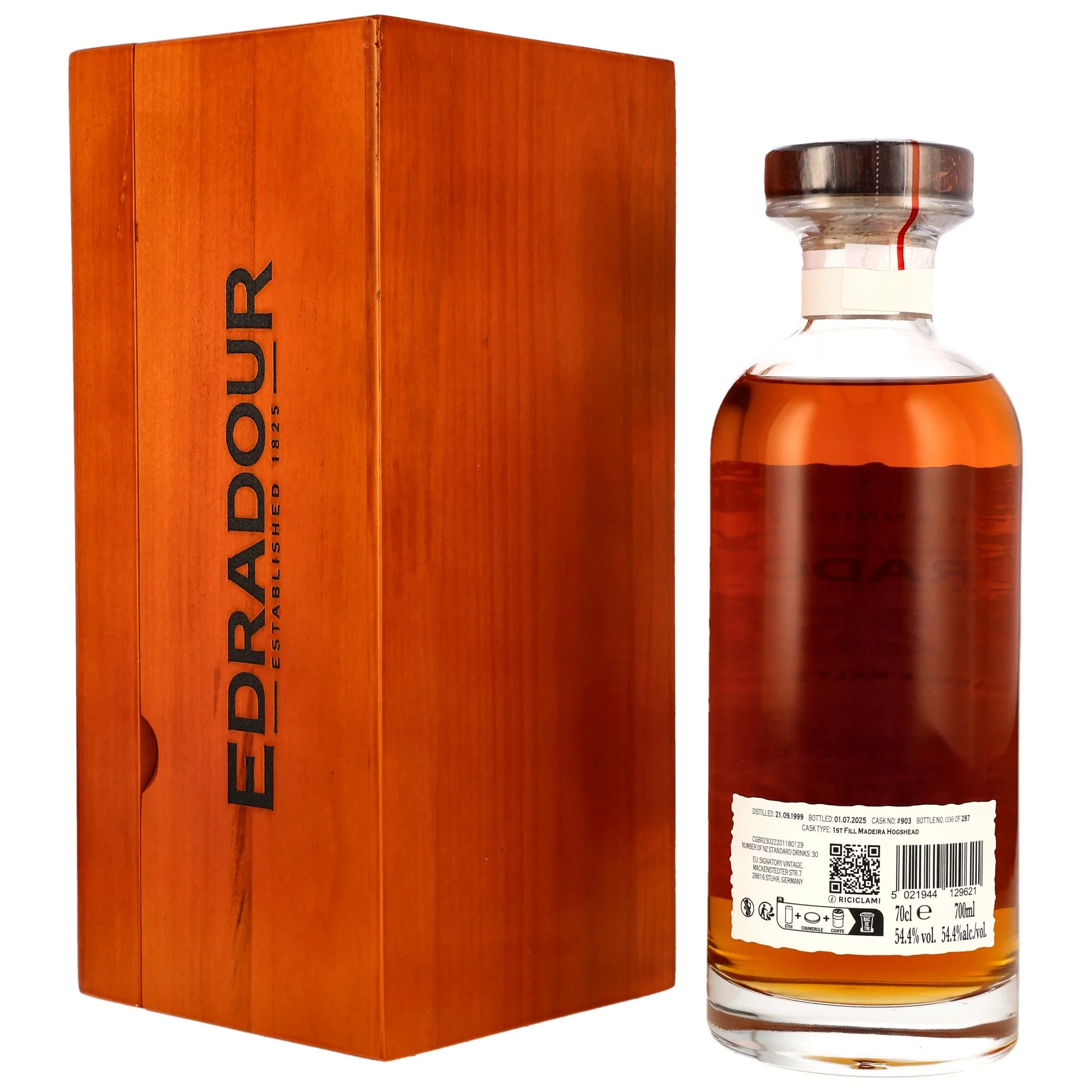 Edradour 25 Jahre 1999/2025 1st Fill Madeira Cask #903 200th Aniversary 54,4% 0,7l - Image 2