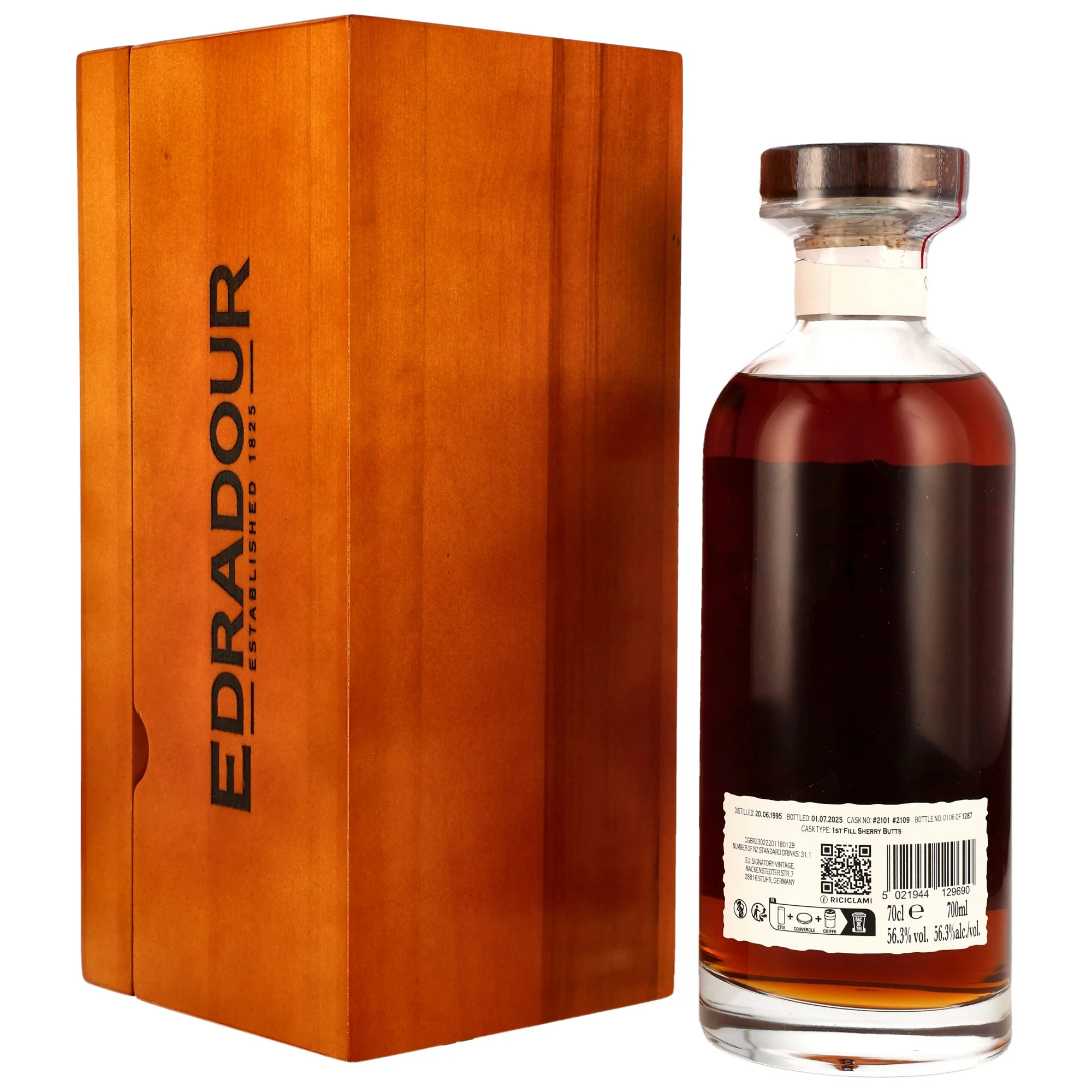 Edradour 30 Jahre 1995/2025 1st Fill Sherry Butts #2101+2109 Batch No.1 200th Aniversary 56,3% 0,7l - Image 2