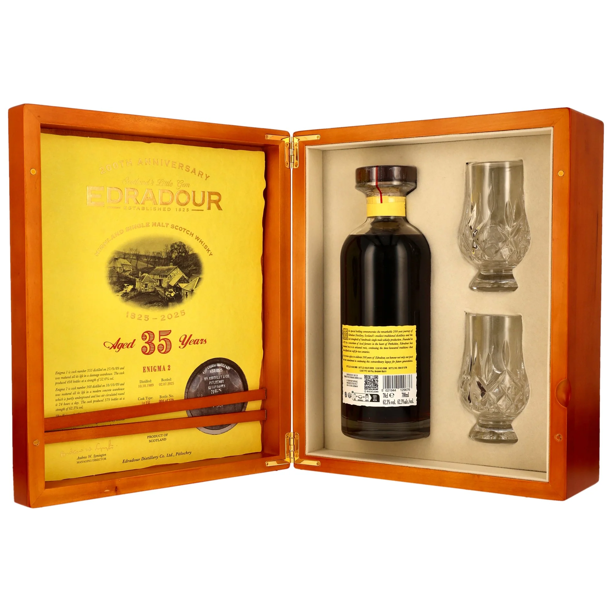 Edradour 35 Jahre 1989/2025 Enigma Part 2 1st Fill Sherry Butt #368 200th Aniversary 62,3% 0,7l