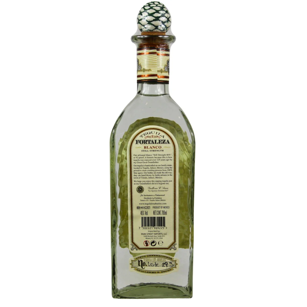 Fortaleza Tequila Still Strength Blanco 100% Stone Crushed Agave 46% 0,7l - Image 2