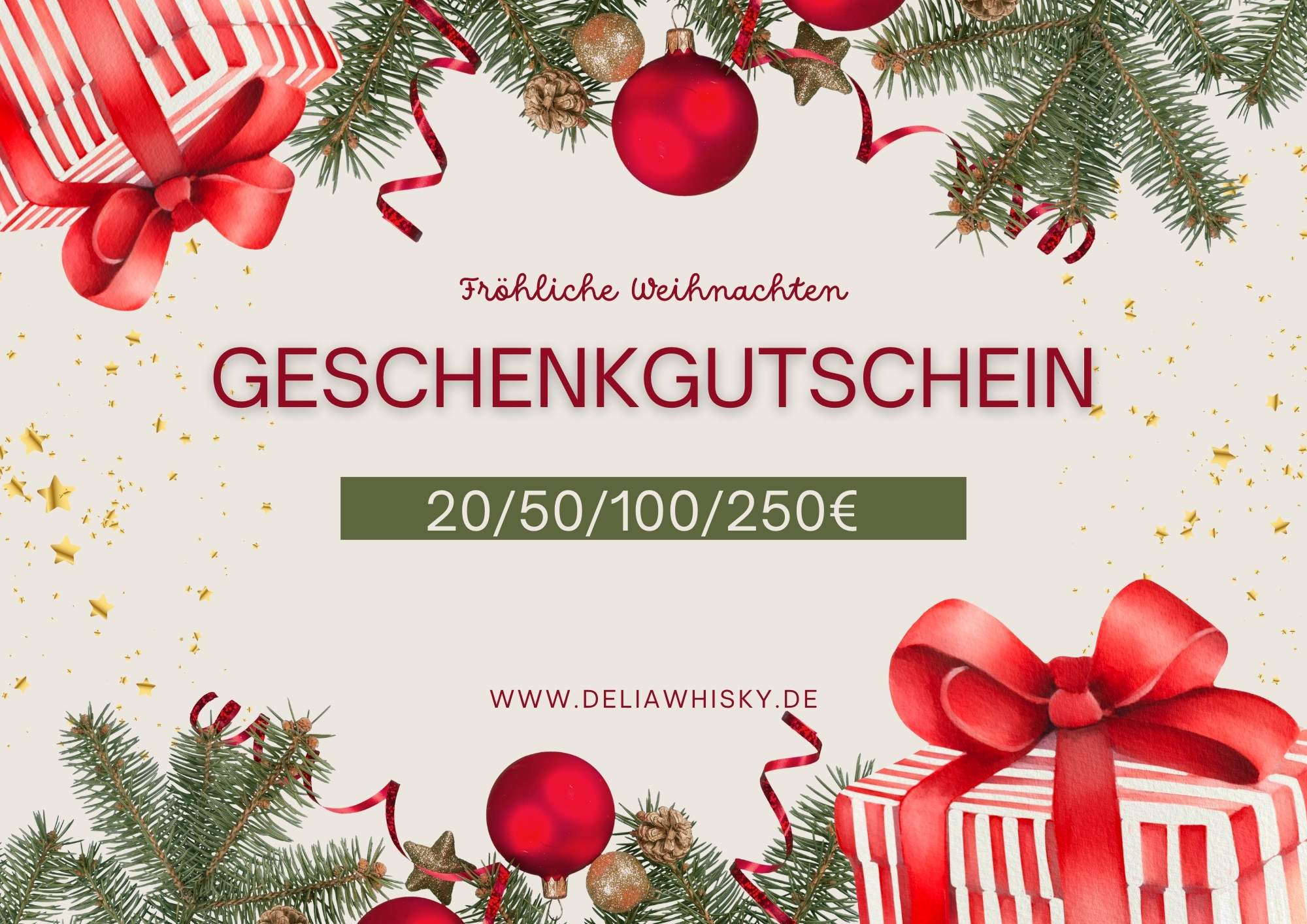Geschenkgutschein Weihnachten deliawhisky.de
