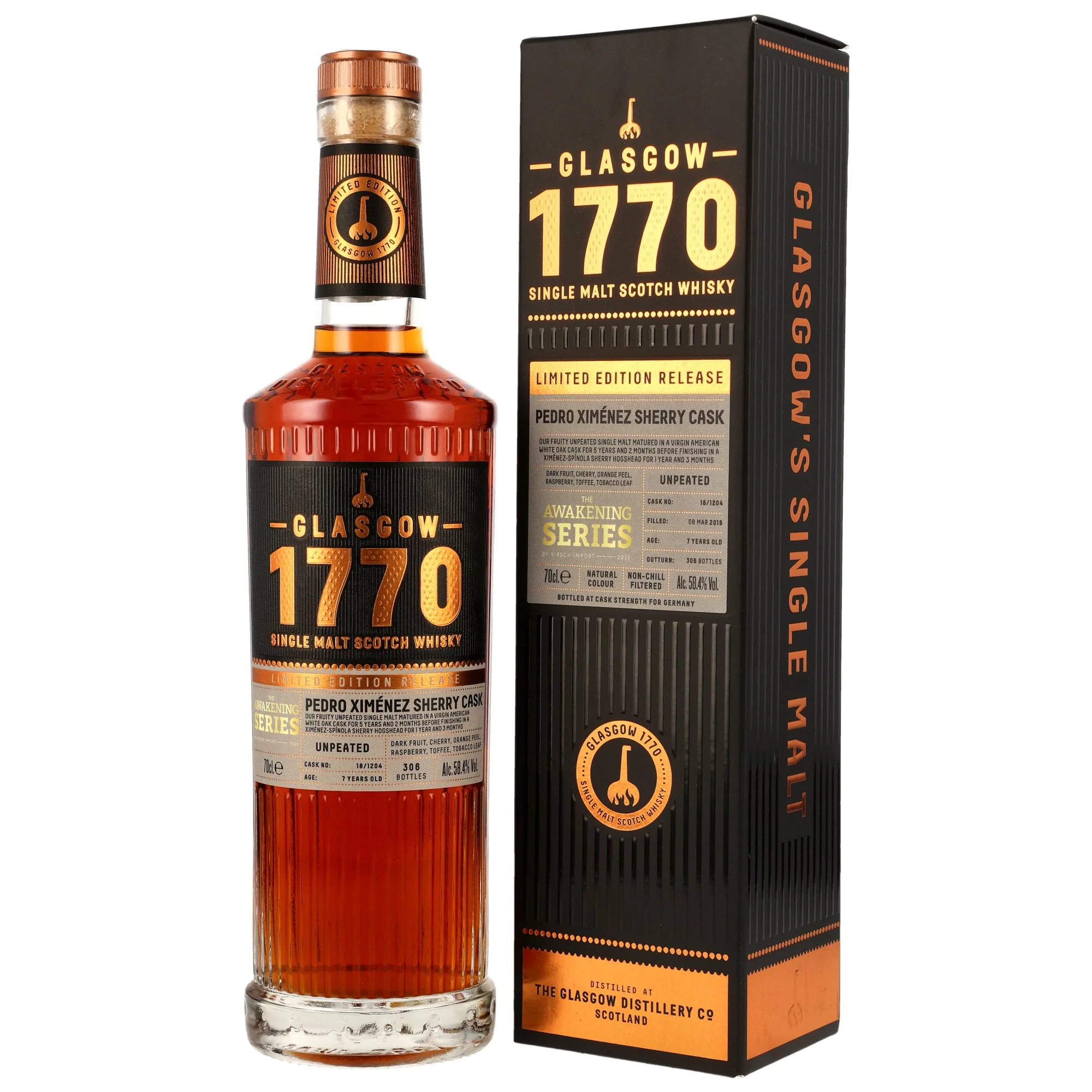 Glasgow 1770 7 Jahre 2018/2025 PX Cask #18/1204 The Awakening Series 58,4% 0,7l