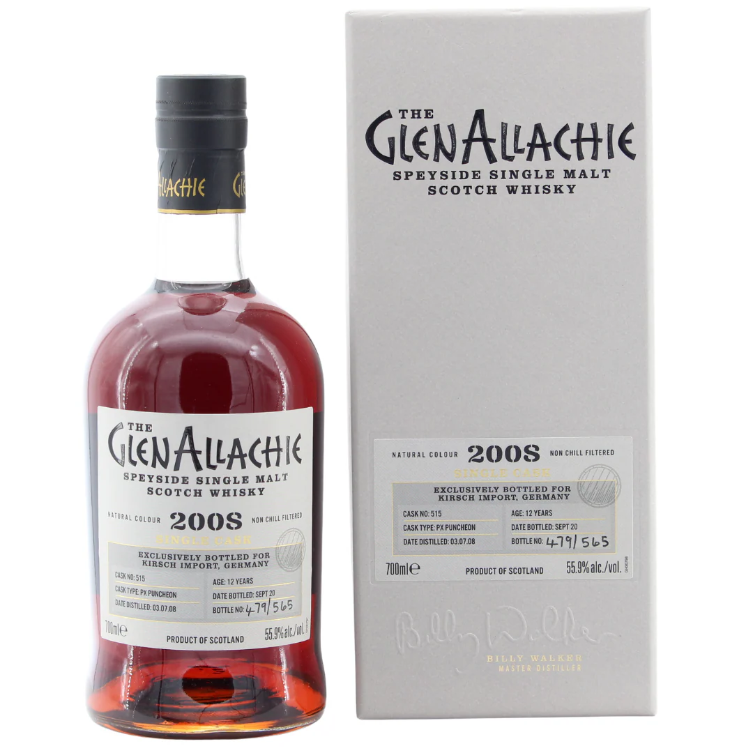 GlenAllachie 12 Jahre 2008/2020 Single Cask PX Puncheon  Cask No. 515  55,9% 0,7l